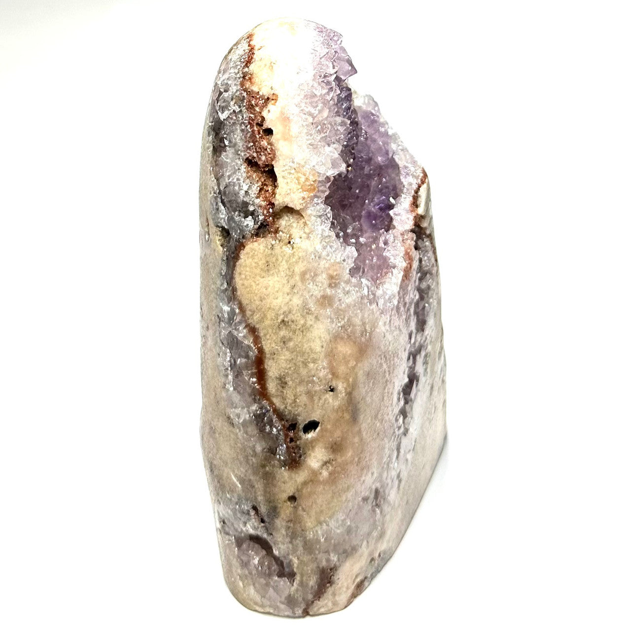 One of a Kind Pink Amethyst with Rainbows and Druzy Cluster Stone Tower-5 x 3 1/4"-NC7169