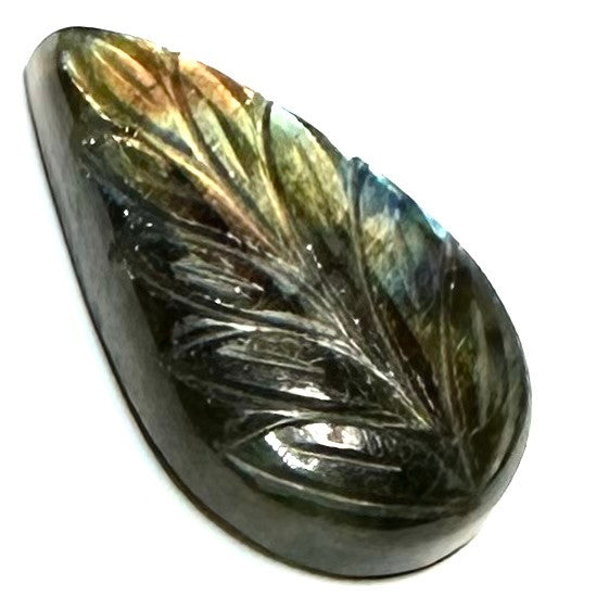 One of a Kind Carved Labradorite Cabochon-37 x 21mm (CAB5813)