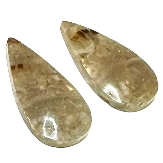 One of a Kind Plume Agate Earring/Pendant Pair-27 x 13mm (SP5845)