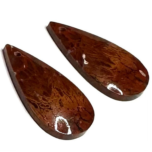 One of a Kind Plume Agate Earring/Pendant Pair-27 x 14mm (SP5852)