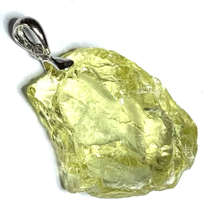Freeform Lemon Quartz and Sterling Silver Pendants-24 x 20mm Avg.-A+ Grade (SP4445)