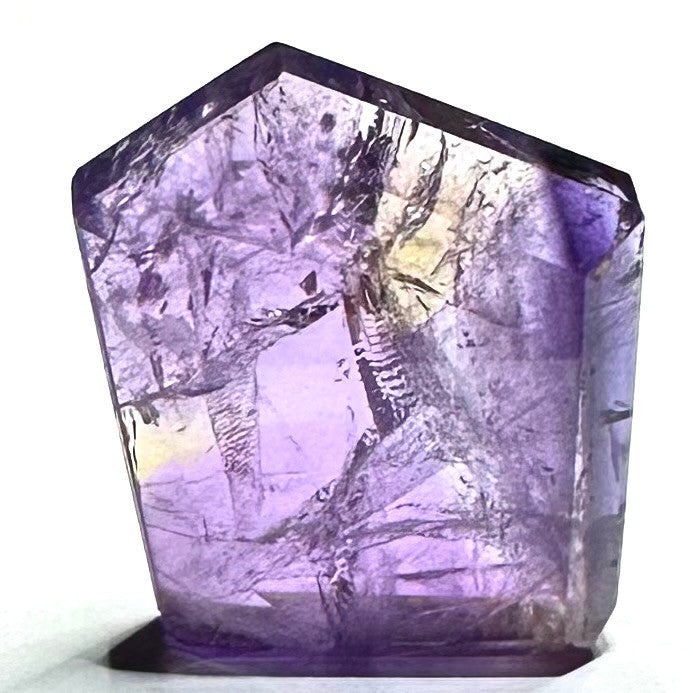 One of a Kind Ametrine with Rainbow Inclusions Freeform Polished Stone-48 x 38mm (NC5875)