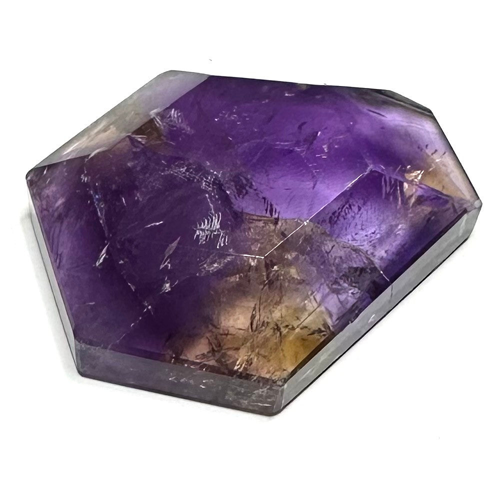 One of a Kind Ametrine with Rainbow Inclusions Freeform Polished Stone-49 x 44mm (NC5877)
