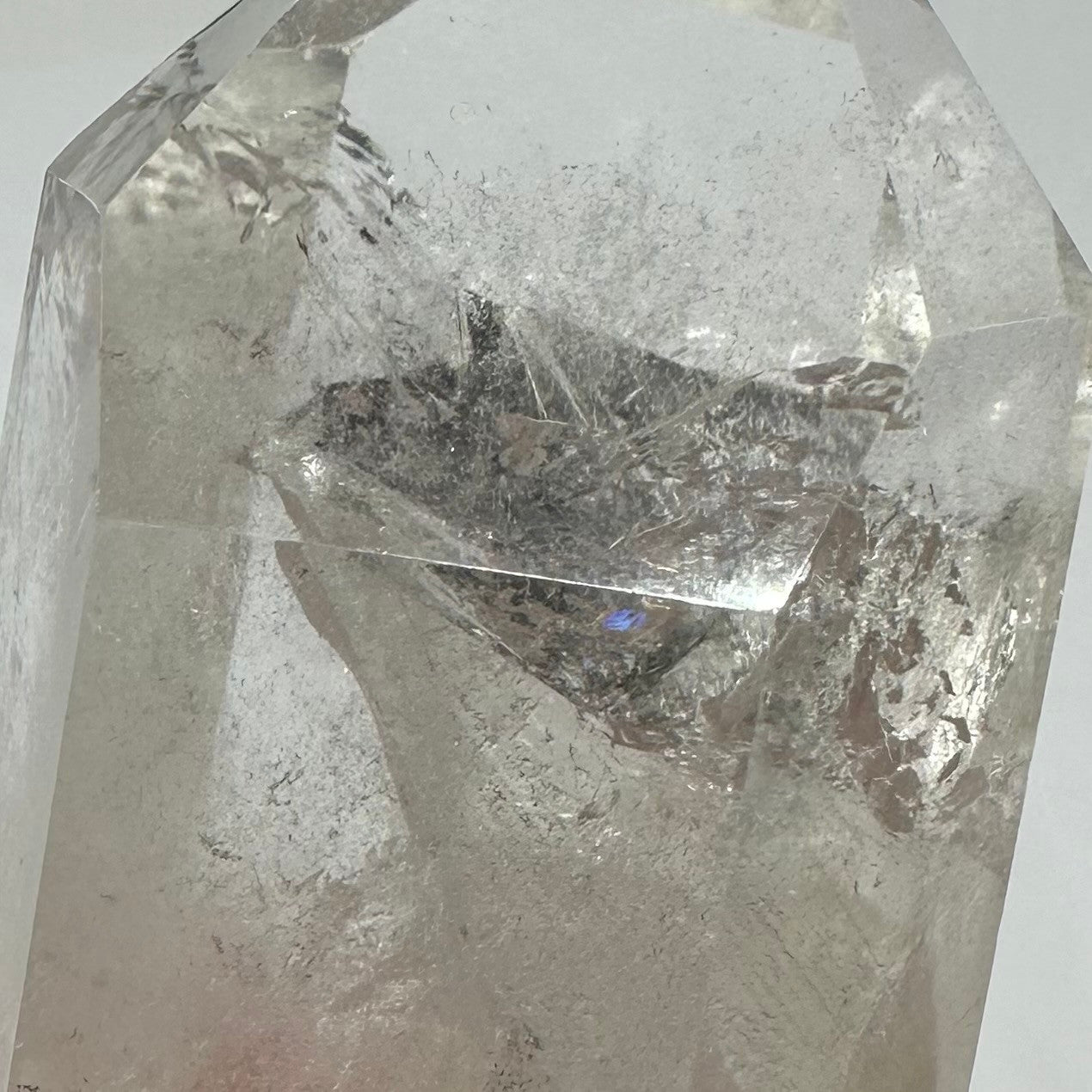 One of a Kind Manifestation Quartz Crystal with Rainbow Inclusions Tower Stone-2 3/4 x 1 1/2"-NC7216