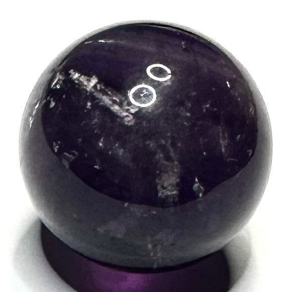 One of a Kind Amethyst with Rainbow Inclusions Mini Sphere Stone-3/4"-NC5951