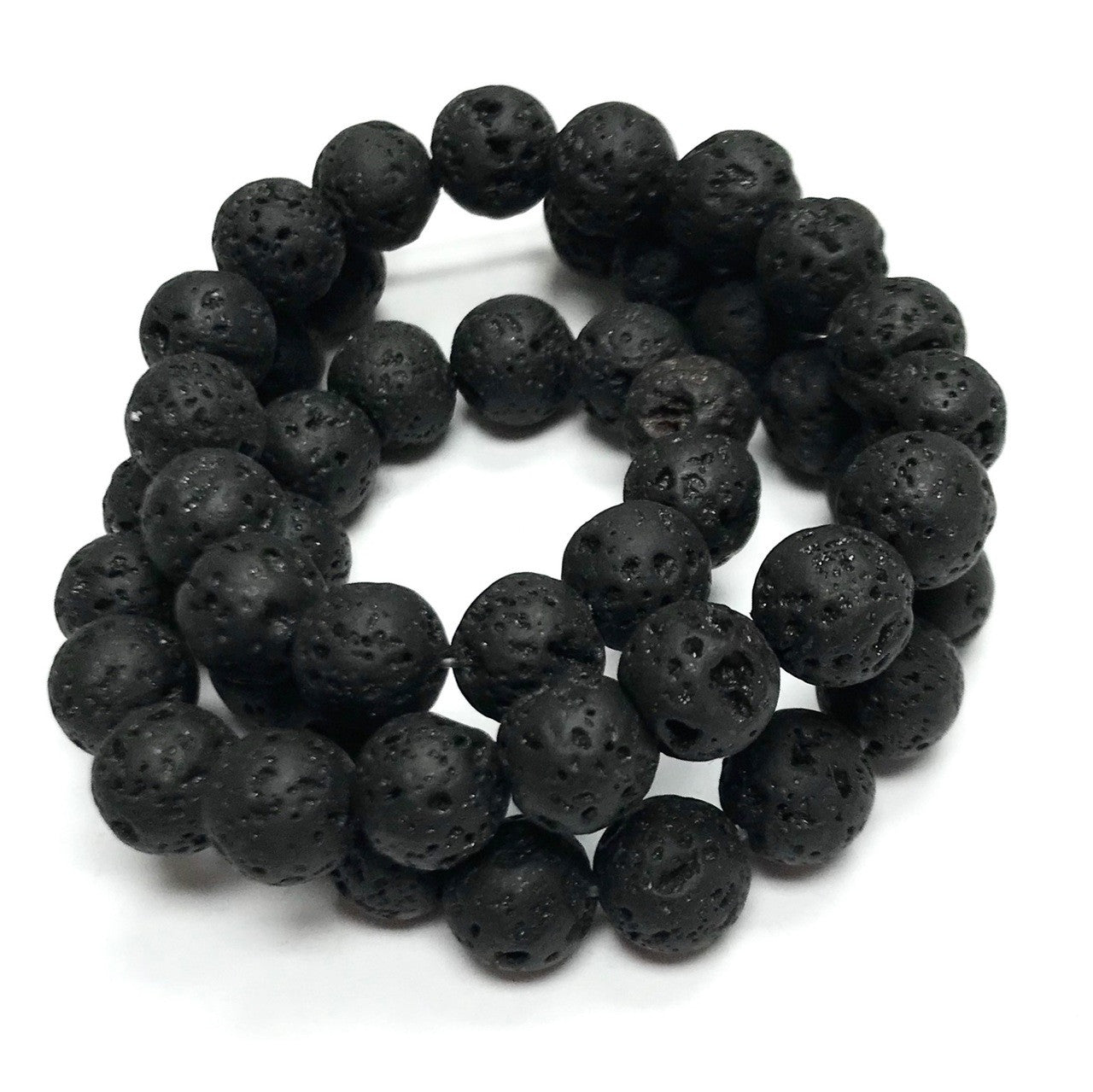 Natural Black Lava Rock Beads-Large