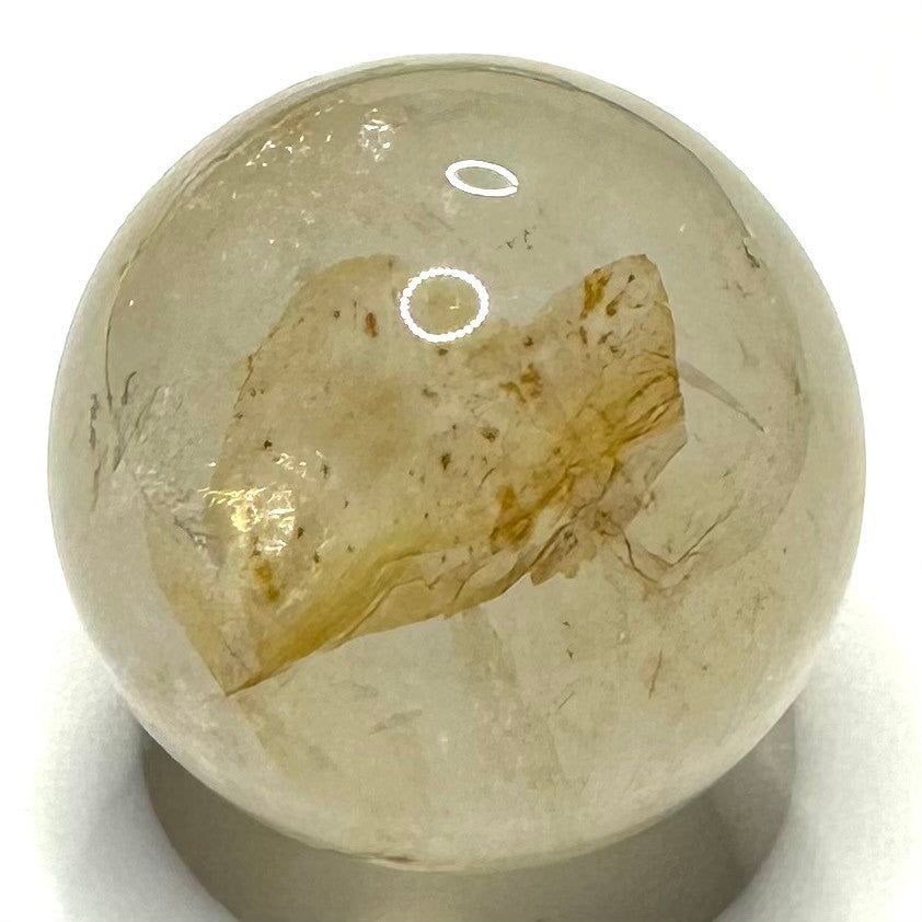 One of a Kind Golden Healer with Rainbow Inclusions Mini Stone Sphere-1" (NC5955)
