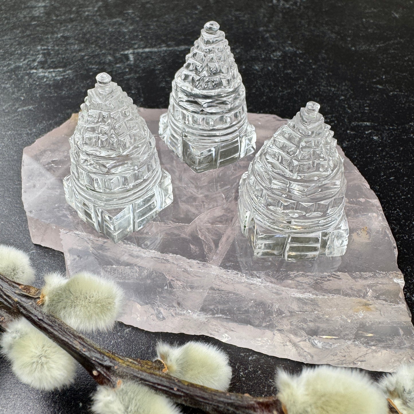 Himalayan Quartz Sri Yantra - 1.5"x 1"-NC7694