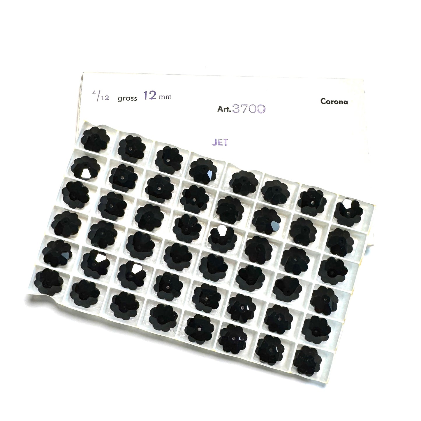 Vintage Swarovski Crystal Margaritas-Art. 3700-12mm- Jet -Factory Pack - SALE 7550