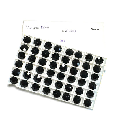 Vintage Swarovski Crystal Margaritas-Art. 3700-12mm- Jet -Factory Pack - SALE 7550