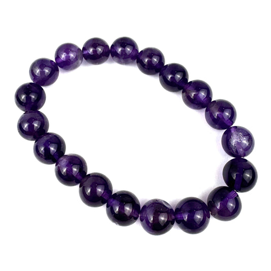 Amethyst Mala Bead Bracelet-10mm