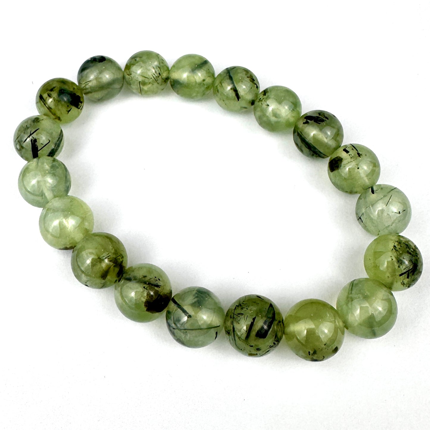 Prehnite Mala Bead Bracelet-10mm