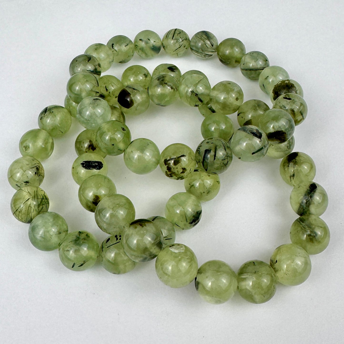 Prehnite Mala Bead Bracelet-10mm