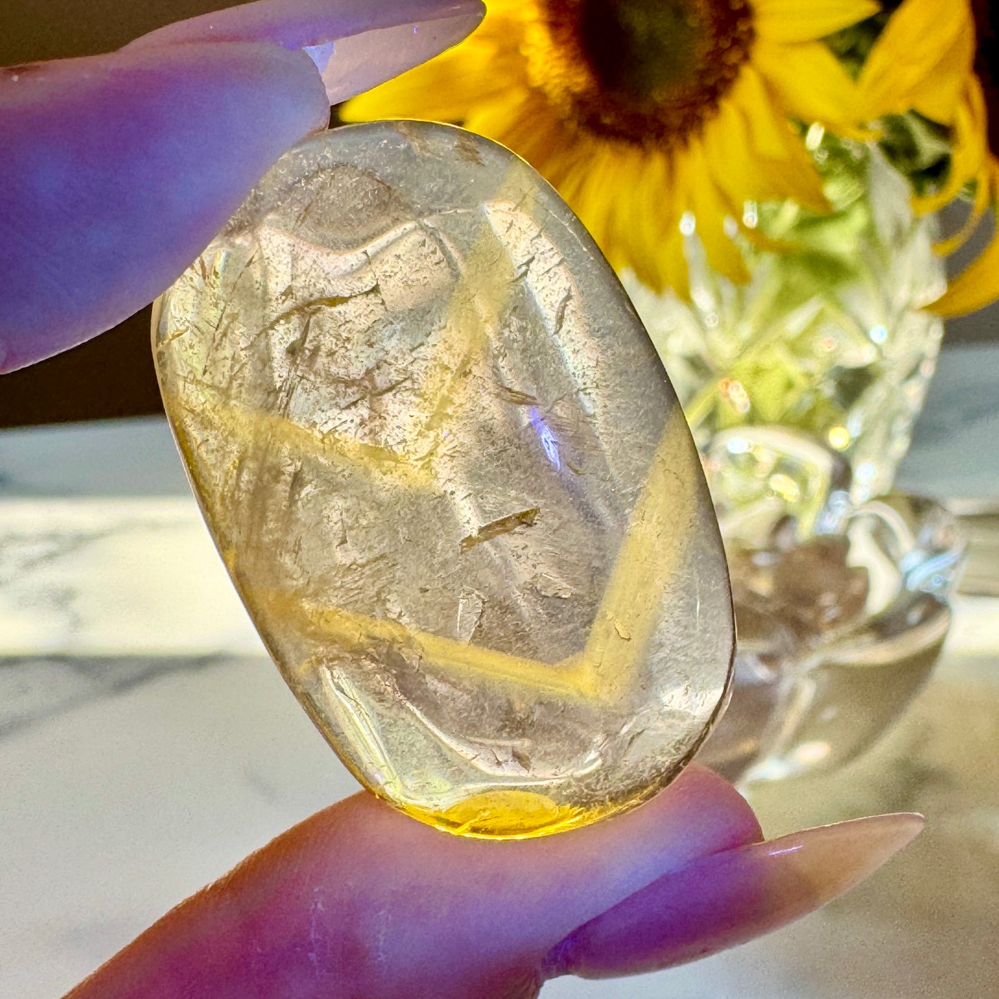 UV Reactive Powellite Amethyst Cabochons-CAB7641