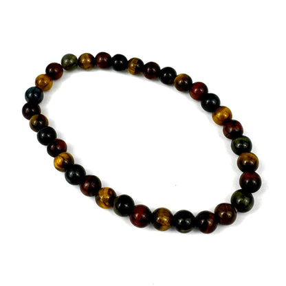 Multi Color Tiger Eye Mala Bracelet 6mm