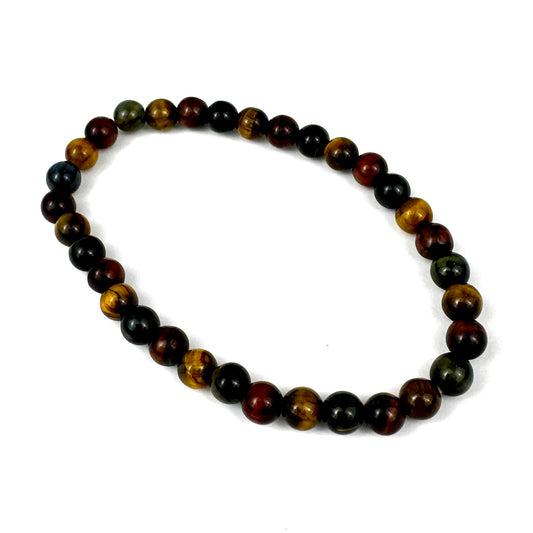 Multi Color Tiger Eye Mala Bracelet 6mm
