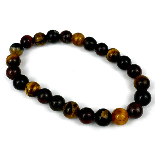 Multicolored Tiger Eye Mala Bracelet 8mm