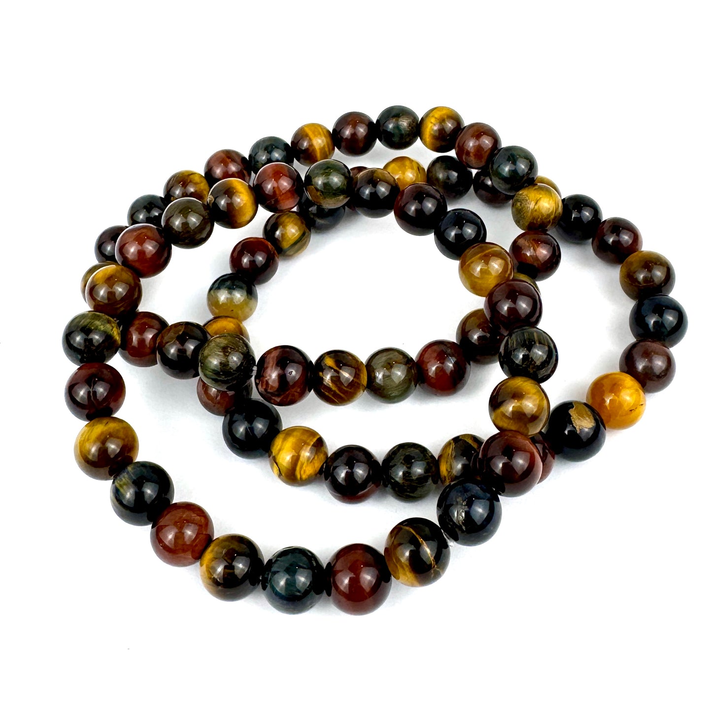 Multicolored Tiger Eye Mala Bracelet 8mm