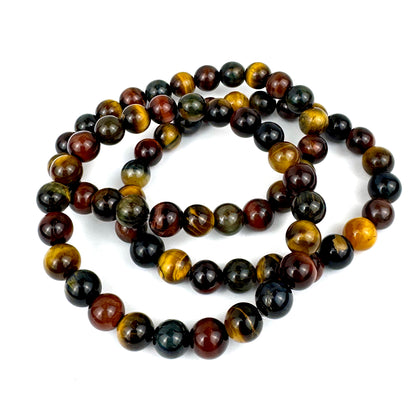 Multicolored Tiger Eye Mala Bracelet 8mm