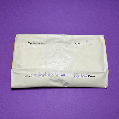 8mm Chalk White 1/2 AB- West German(1 Gross Factory Pack) No.2116- SALE7553