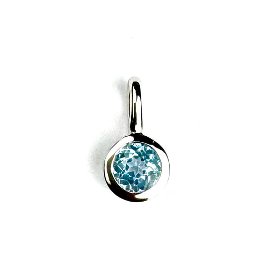 AAA Swiss Blue Topaz Pendant 4mm