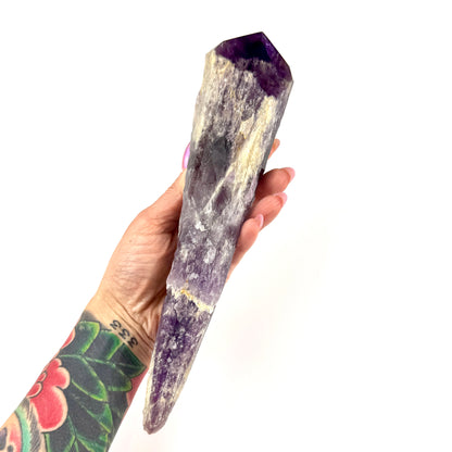 Bahia Amethyst Semi-Polished Wand-10.1"x 2.1"-NC7701
