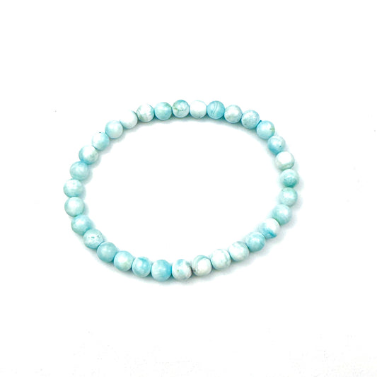 Blue Aragonite Mala Bracelet 5.5 - 6mm - NC7649