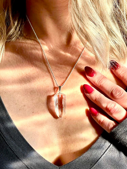 Lemurian Semi-Polished Point Neckalce