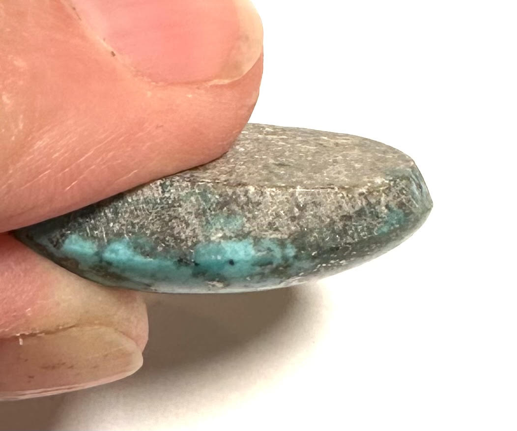 Rare Natural Persian Turquoise Oval Cabochon with Pyrite Matrix – 40 Carats - # SP7833