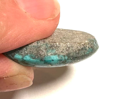 Rare Natural Persian Turquoise Oval Cabochon with Pyrite Matrix – 40 Carats - # SP7833