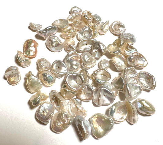 Loose Freshwater Kishi Pearl Lot – Center Drilled Pearls, High Luster Mix 8–10mm Average – 52 Pieces – PB7860