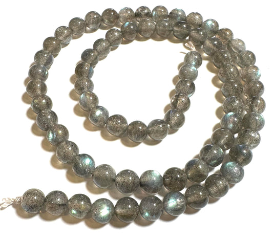 Flashy Natural Labradorite 6mm Round Gemstone Beads – High Quality Polished 6mm – SP7845