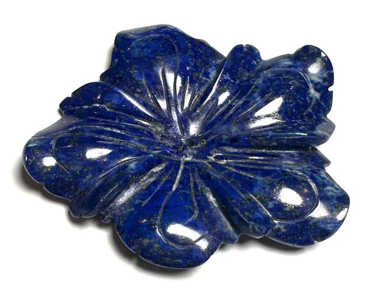 SP7871 – Hand-Carved Lapis Lazuli Flower Focal, 2" x 1¾" #SP7871