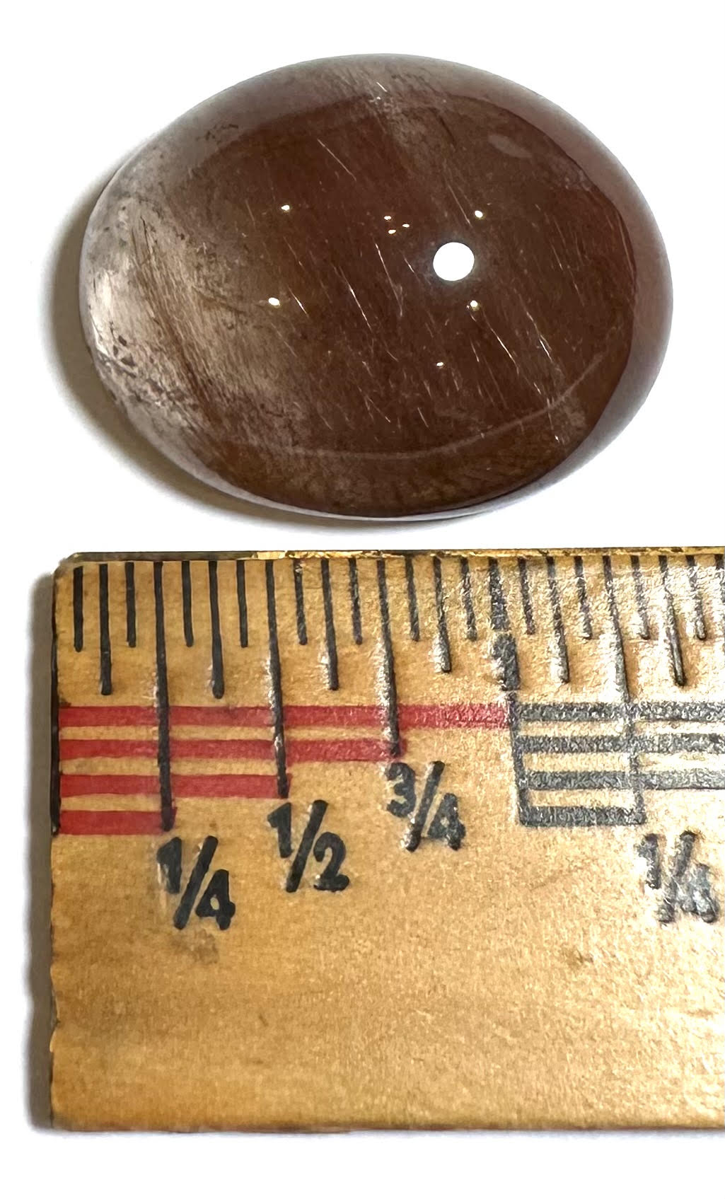 Natural Red Rutile Quartz Cabochon from Brazil 28 × 37 mm #CAB7938