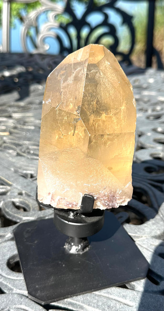 Totally Natural Citrine Crystal with Self-Healing, Etching, Lepidolite and Albite #MC7948