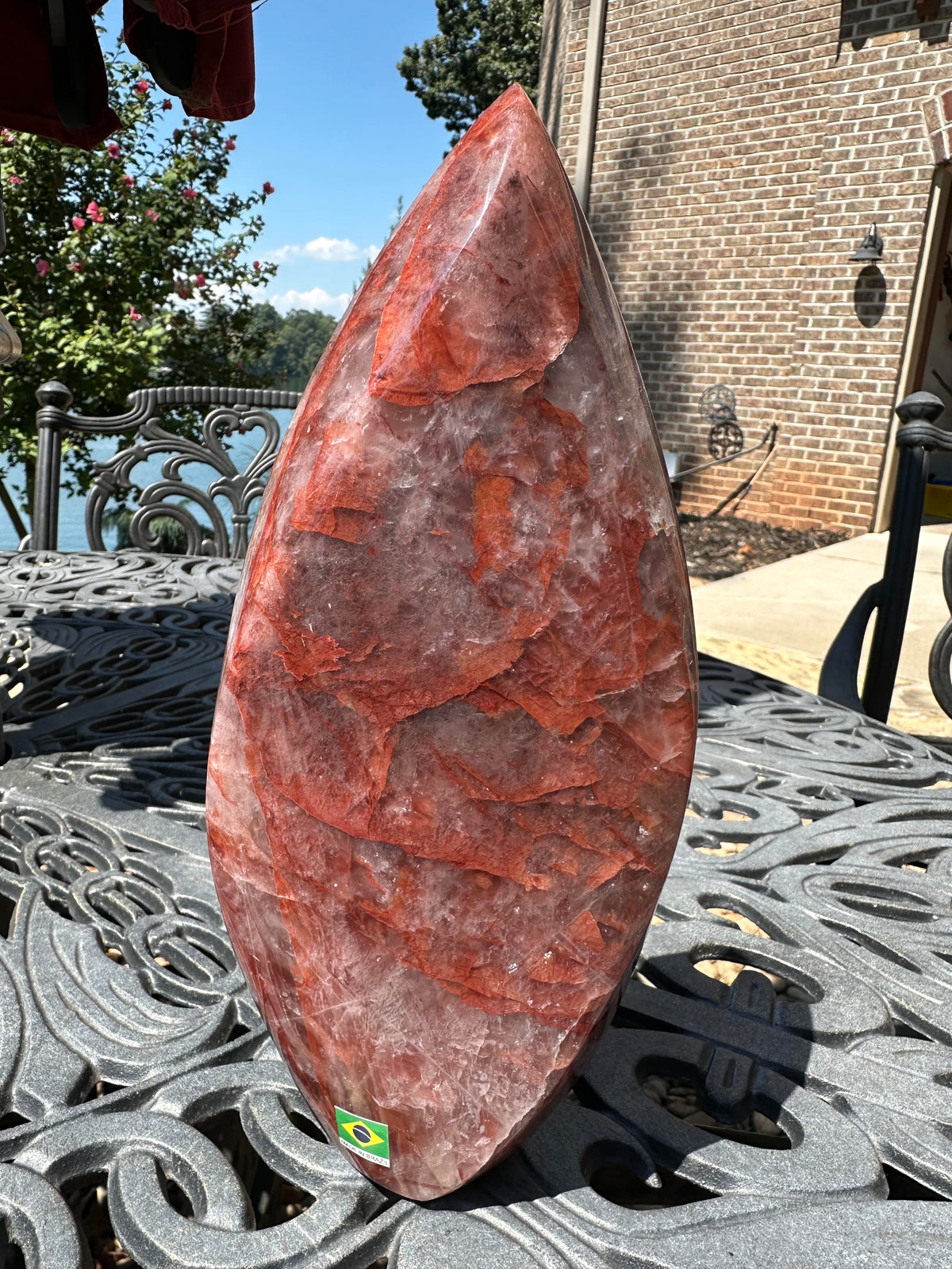 Giant Natural Fire Quartz Flame Statement Piece from Brazil 10.5 Inches 2.740 kg #NC7952