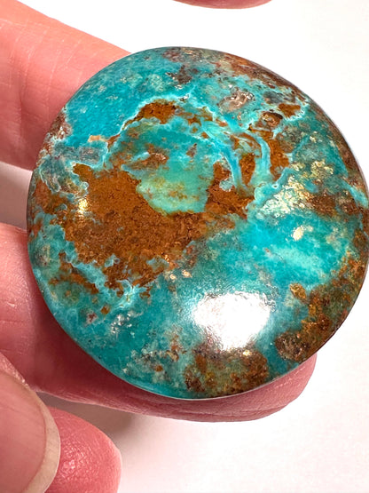 Hubei Turquoise Freeform Cabochon 44 x 41mm #CAB8002