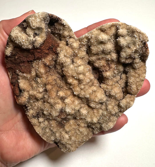 Large Indonesian Druzy Agate Heart Polished Display Specimen Paperweight 4 Inch #NC7954