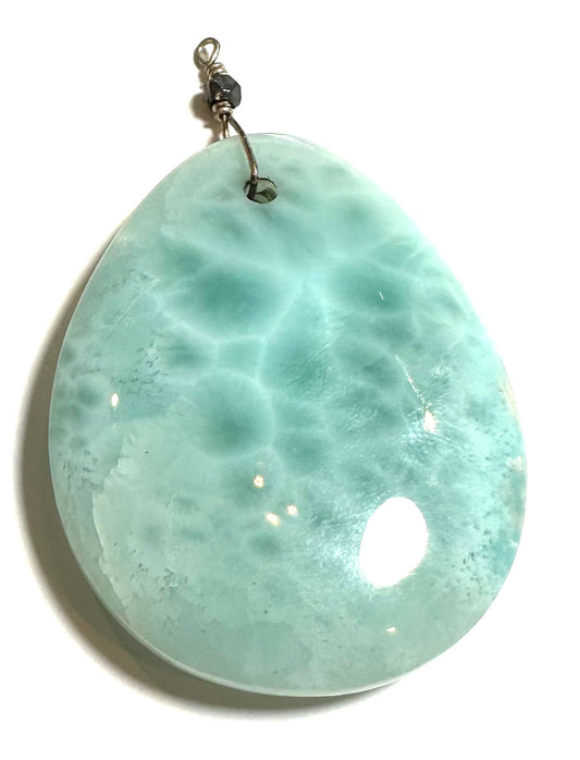 Larimar Freeform Pendant – Old Stock Caribbean Blue Larimar – SP7849