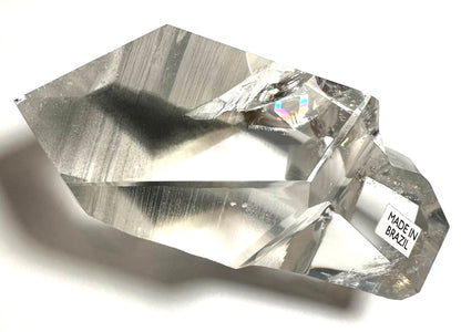 Master-Carved Lemurian Quartz Freeform with Black Phantom & Rainbow – Brazil – NC7881