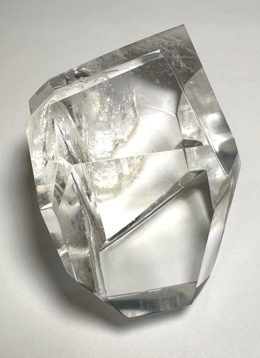 Master-Carved Lemurian Quartz Double Penetrator with Rainbows – By Ney, Brazil – 236 Grams – NC7880