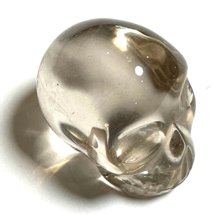 Tiny Light Smoky Quartz Crystal Skull Master Carved by Vanderlie Barreto 3/4 x 1 x 7/8 Inch #NC7940