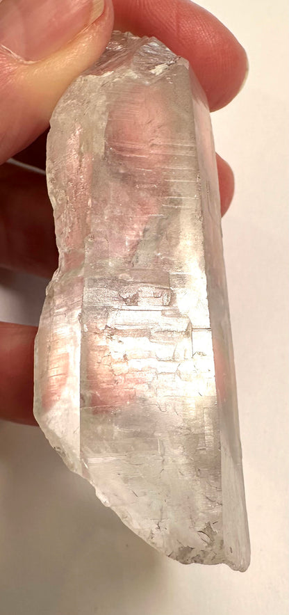 Lightning Strike Crystal – Natural Quartz Point with Barcodes & Foil Flash 3" #NC7908