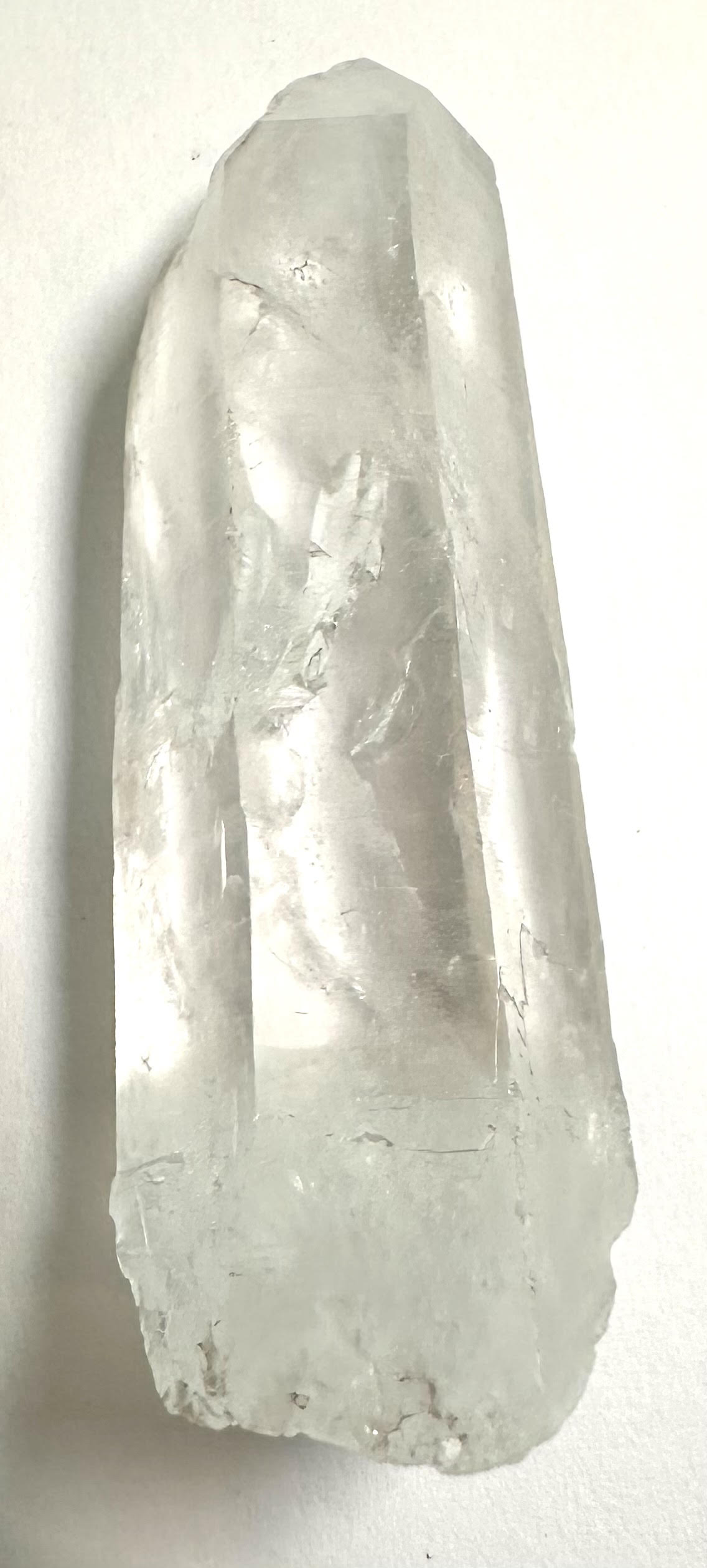Lightning Strike Crystal – Natural Quartz Point with Barcodes & Foil Flash 3" #NC7908