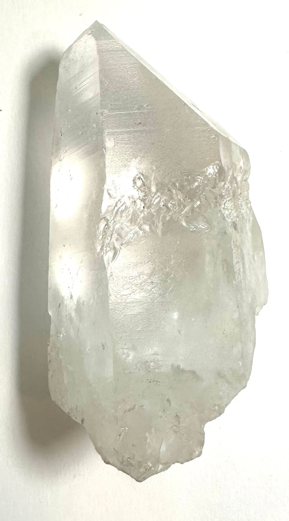 Lightning Strike Quartz Crystal with Frosted Lemurian Faces 3" #NC7909