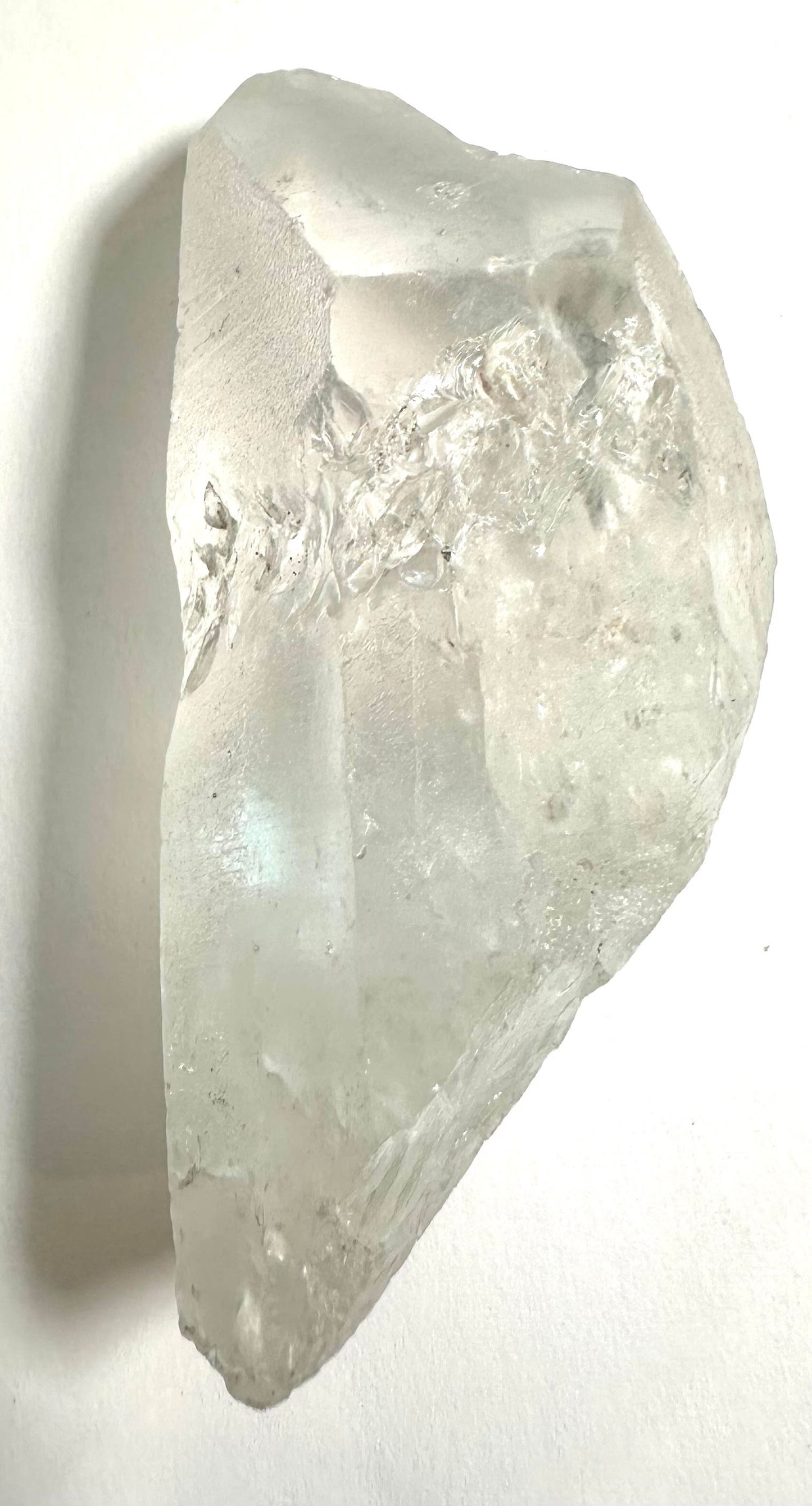 Lightning Strike Quartz Crystal with Frosted Lemurian Faces 3" #NC7909
