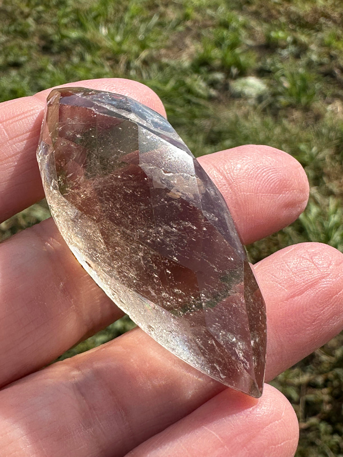 Marquise Smokey Quartz Faceted Cabochon from Brazil #CAB7993