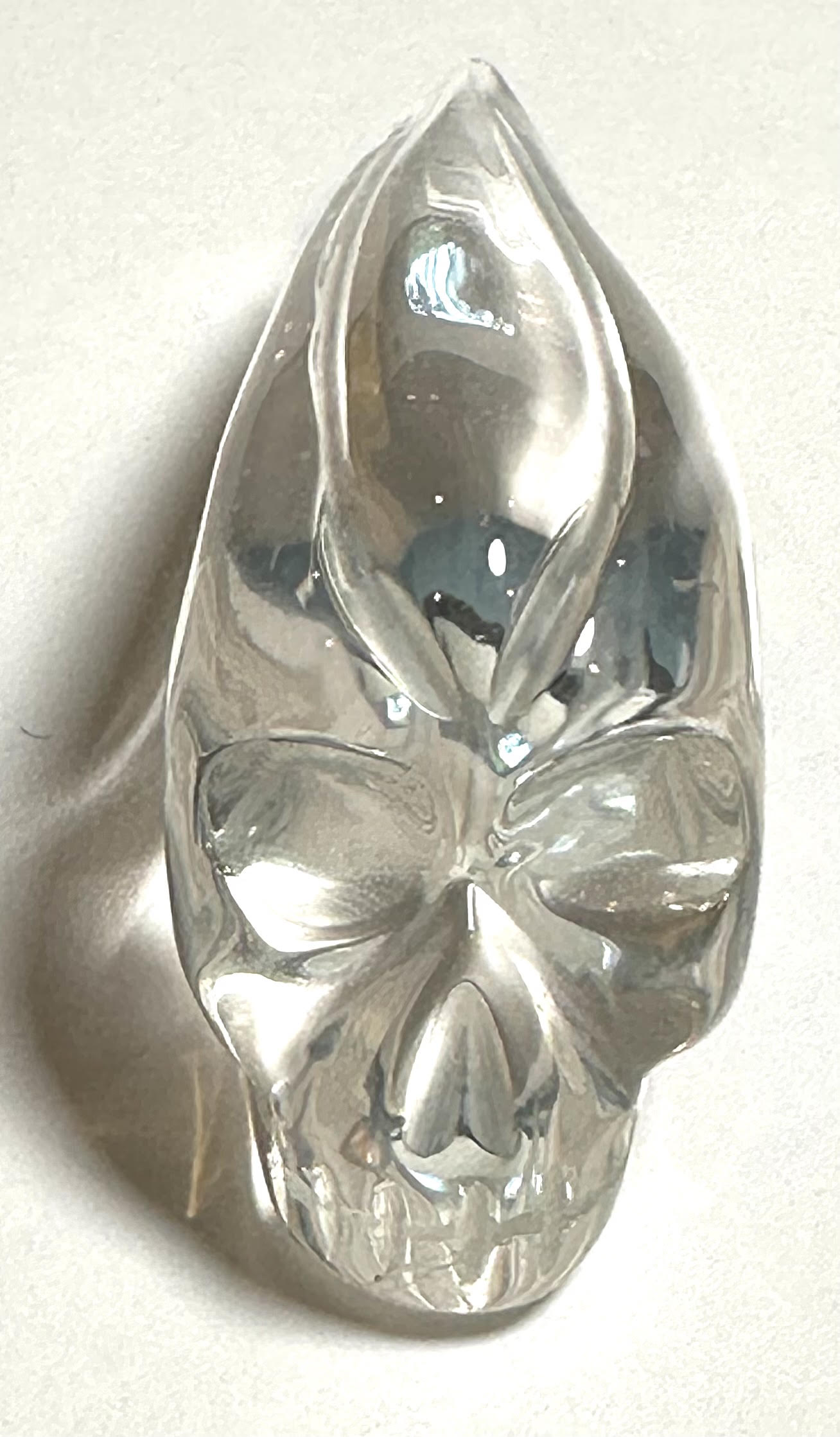 Master Carved Lemurian Quartz Traveler Skull by Vanderlei Barreto 2 1/2 Inches #NC7931