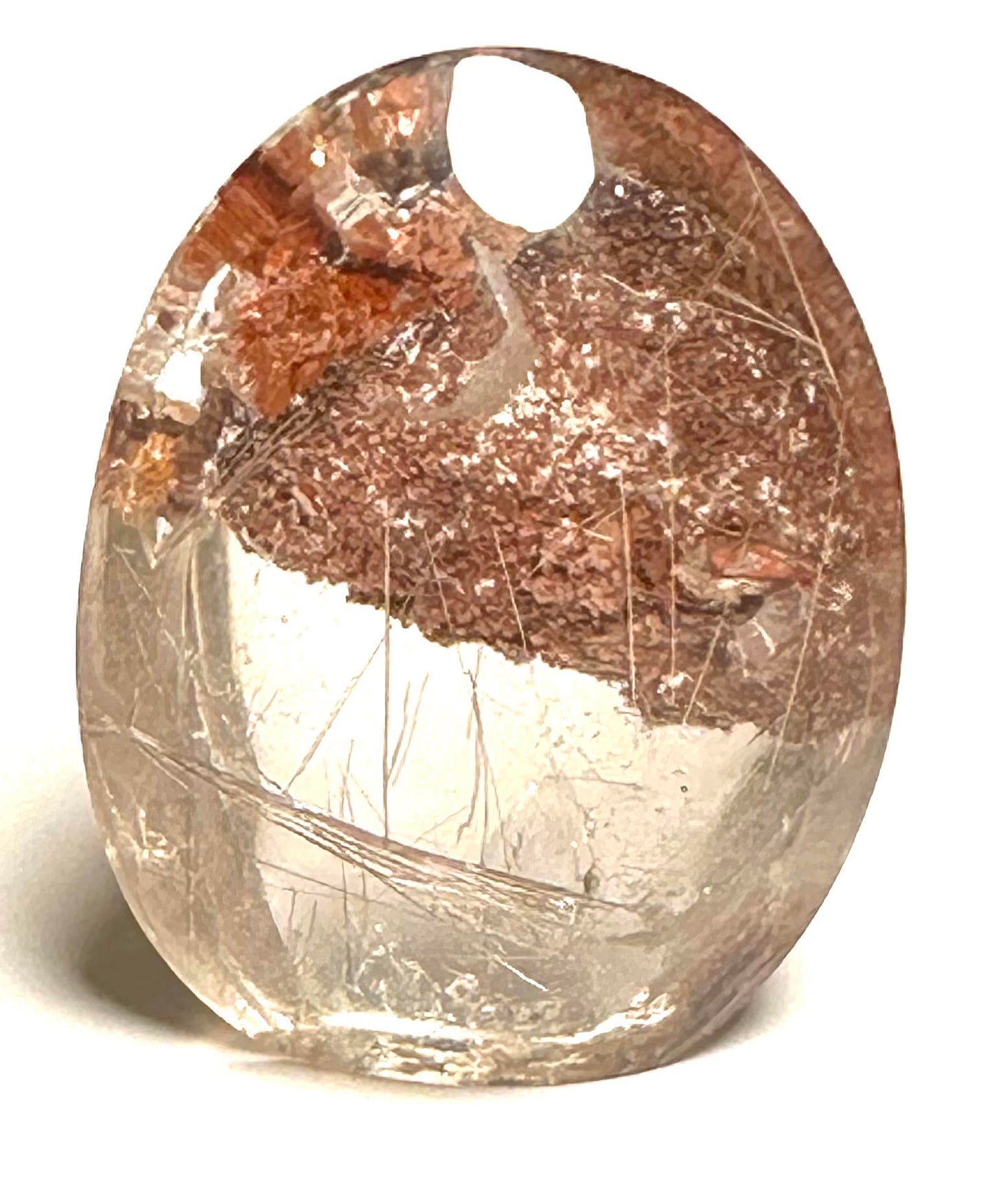 Master Carved Lodolite Freeform with Rutile, Penetrator Crystals & Rainbow Quartz #NC7949