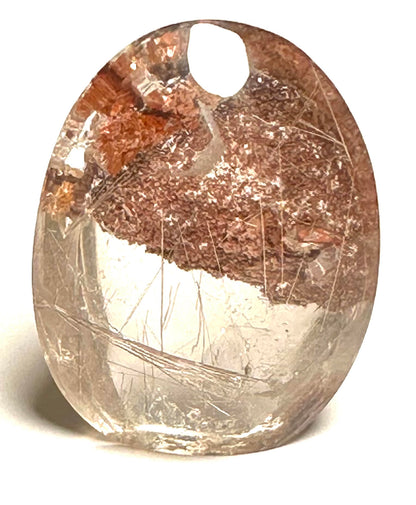 Master Carved Lodolite Freeform with Rutile, Penetrator Crystals & Rainbow Quartz #NC7949